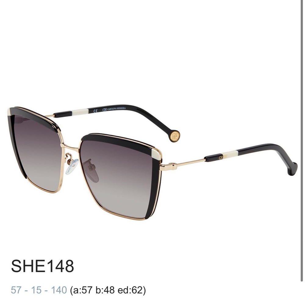 Authentic Carolina Hererra Black Metal Sunglasses